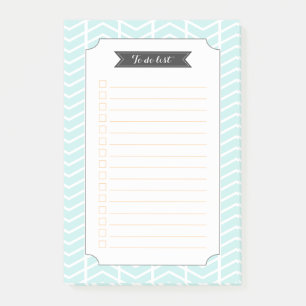 Post-it® Pastel Blue Chevron - Liste des choses à faire