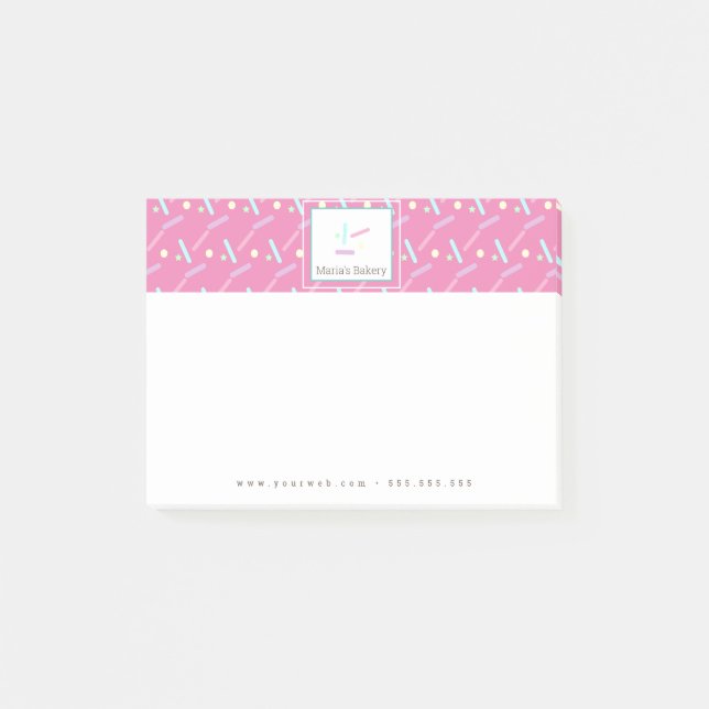 Post-it® Pastel Confetti arrose le logo de la boulangerie (Devant)