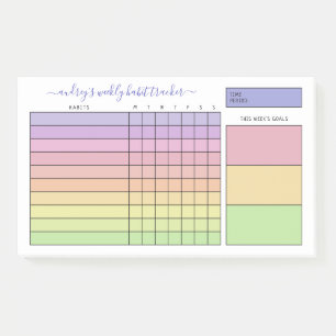 Post-it® Pastel Gradient Weekly Habit Tracker