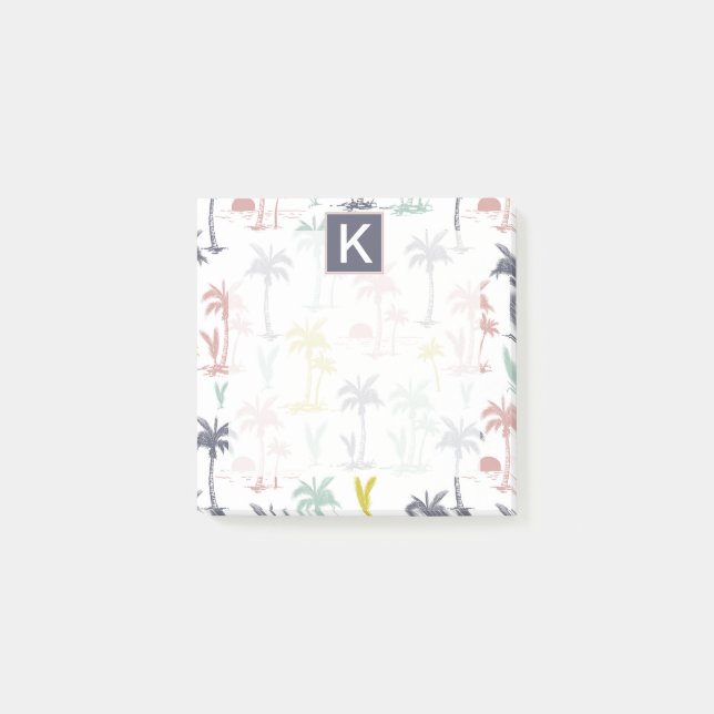 Post-it® Pastel Palm Tree by the Beach Motif (Devant)