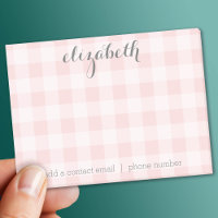 Pastel Pink and Grey Buffalo Check Ajouter votre n