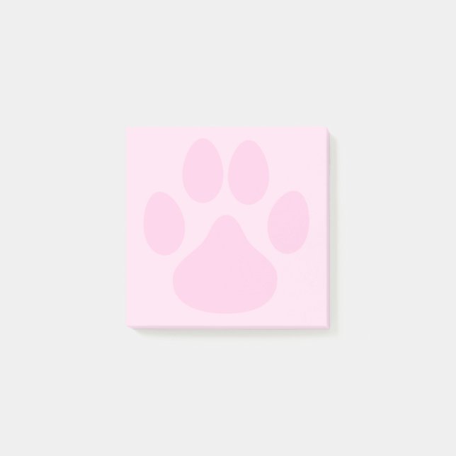 Post-it® Pastel Pink Cute Animal Pawprint 3x3 (Devant)