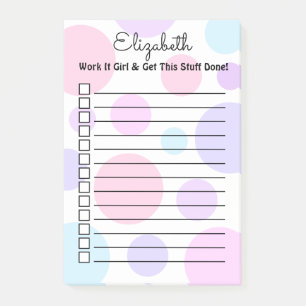 Post-it® Pastel Polka Dot Monogramme Feminine personnalisée