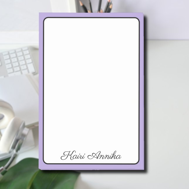 Post-it® Pastel Purple Border Professionnel Nom simple (Créateur téléchargé)