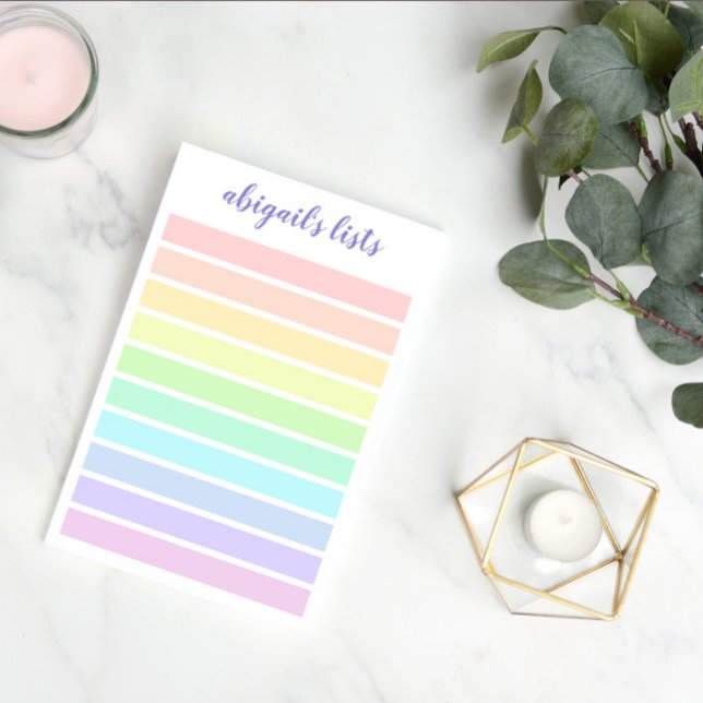 Post-it® Pastel Rainbow List - Nom personnalisé (Créateur téléchargé)