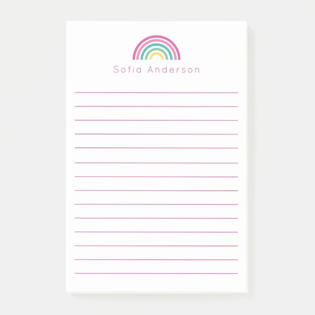 Post-it® Pastel Rainbow Personnalisé Linked (Devant)