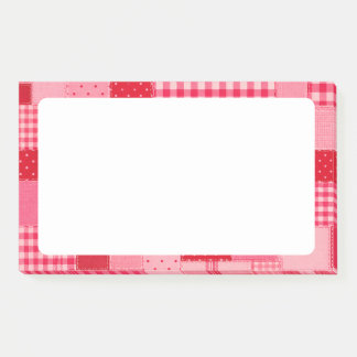 Post-it® Patchwork rose et rouge personnalisé