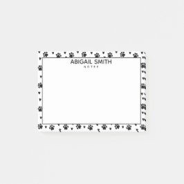 Post-it® Pâtes et coeurs de chien noir mignons - Personnali
