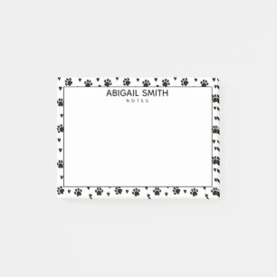 Post-it® Pâtes et coeurs de chien noir mignons - Personnali