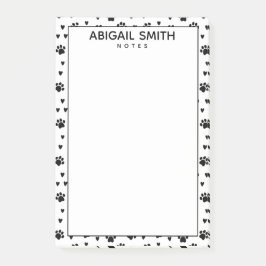 Post-it® Pâtes et coeurs de chien noir mignons - Personnali