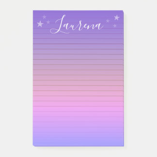 Post-it® Pavé de nom personnalisé Starry Hues (violet)
