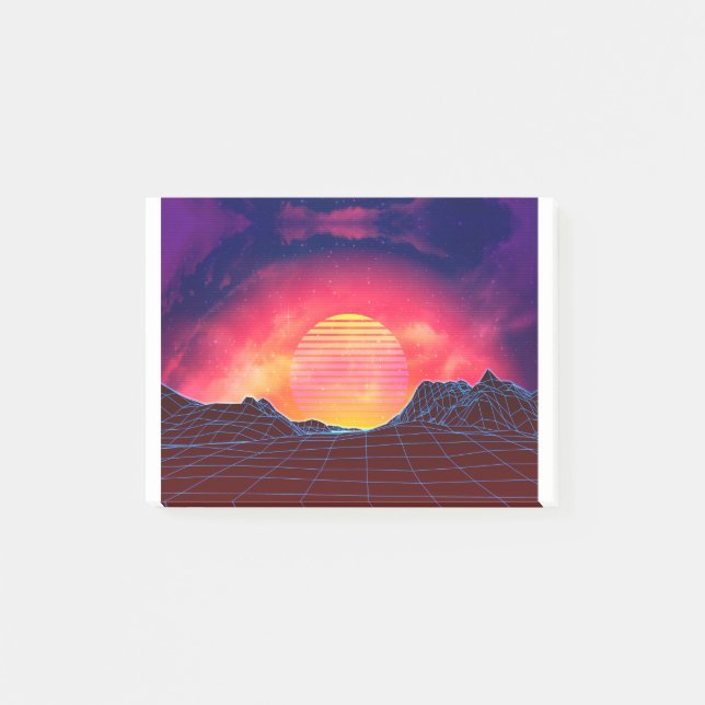 Post-it® Paysage de Vaporwave avec des roches (Devant)
