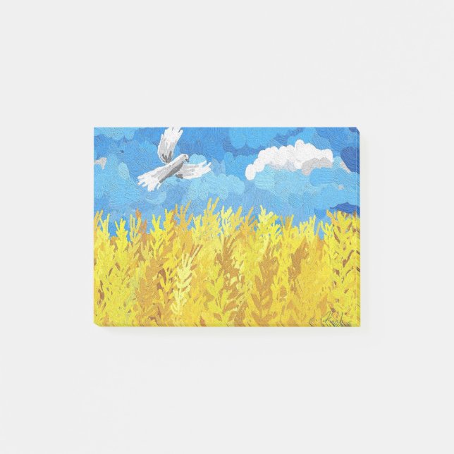 Post-it® Paysage du drapeau ukrainien (Devant)