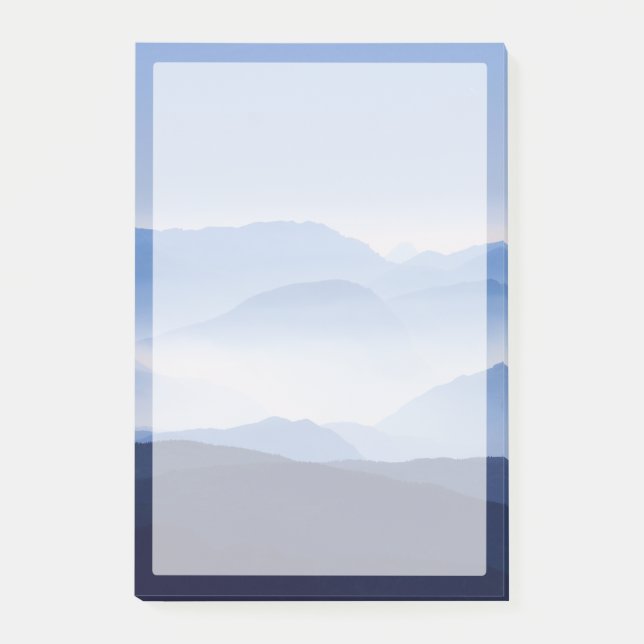 Post-it® Paysage méditerranéen reposant des montagnes bleue (Devant)