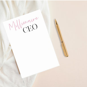 Post-it® PDG de minima millionnaire moderne Rose Et Noir
