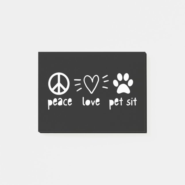 Post-it® Peace Love Pet Sit (Devant)