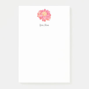 Post-it® Peach rose aquarelle Zinnia