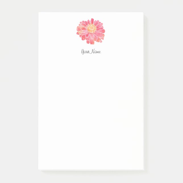 Post-it® Peach rose aquarelle Zinnia (Devant)