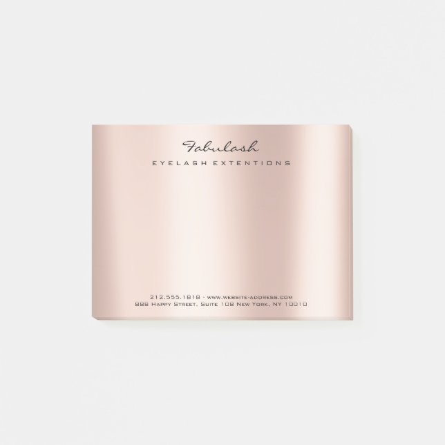 Post-it® Pearly Blush Nom Web Numéro de téléphone rose (Devant)