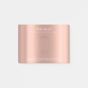 Post-it® Pearly Blush Rose Copper Logo Diamond Poligonal