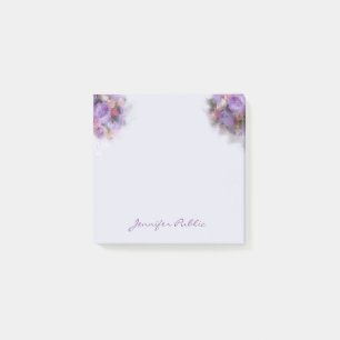 Post-it® Peinture à l'huile Fleurs Élégant Modèle Script à