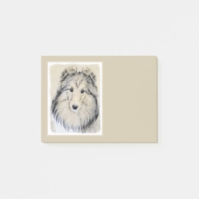 Post-it® Peinture de chien de berger de Shetland - art (Devant)