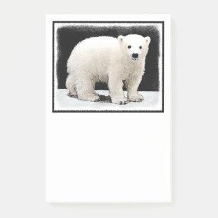 Post-it® Peinture de l'ours polaire - Art original de la fa