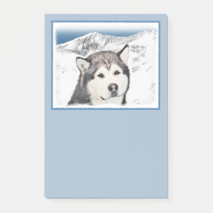 Post-it® Peinture de malamut en Alaska - jolie art original