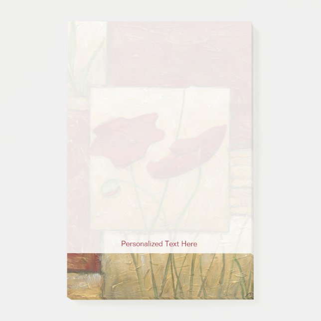 Post-it® Peinture florale avec traits de pinceau visibles (Devant)
