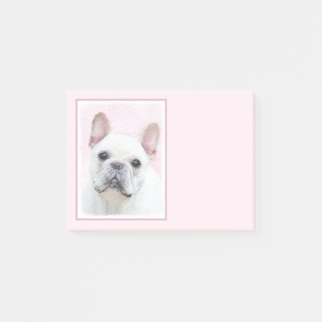 Post-it® Peinture française de Bulldog (Crème/Blanc) - Art  (Devant)