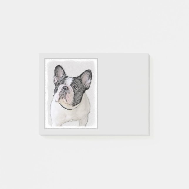 Post-it® Peinture française de Bulldog (Pied de broche) - A (Devant)