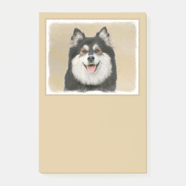 Post-it® Peinture Lapphund Finlandaise - Joli art original  (Devant)