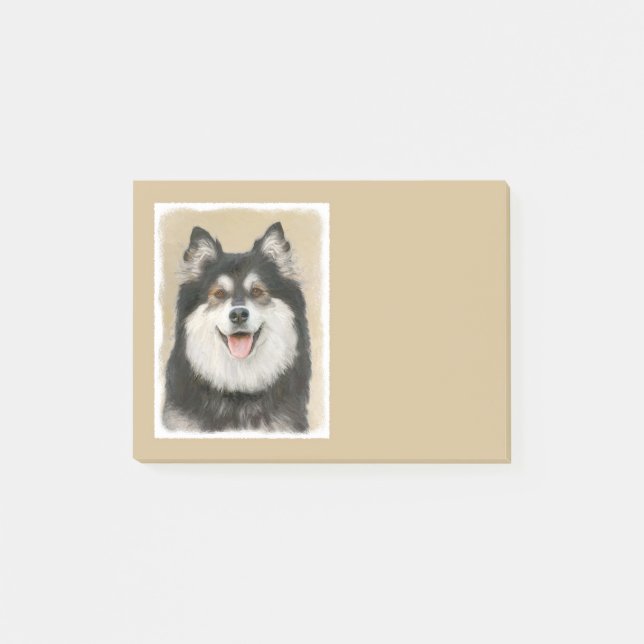 Post-it® Peinture Lapphund Finlandaise - Joli art original  (Devant)