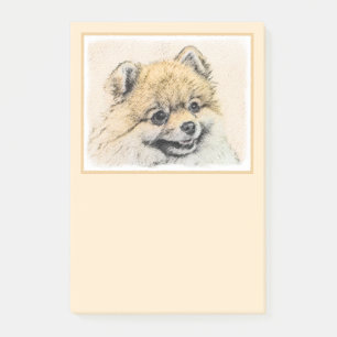 Post-it® Peinture Poméranienne (orange) - Art Chien origina