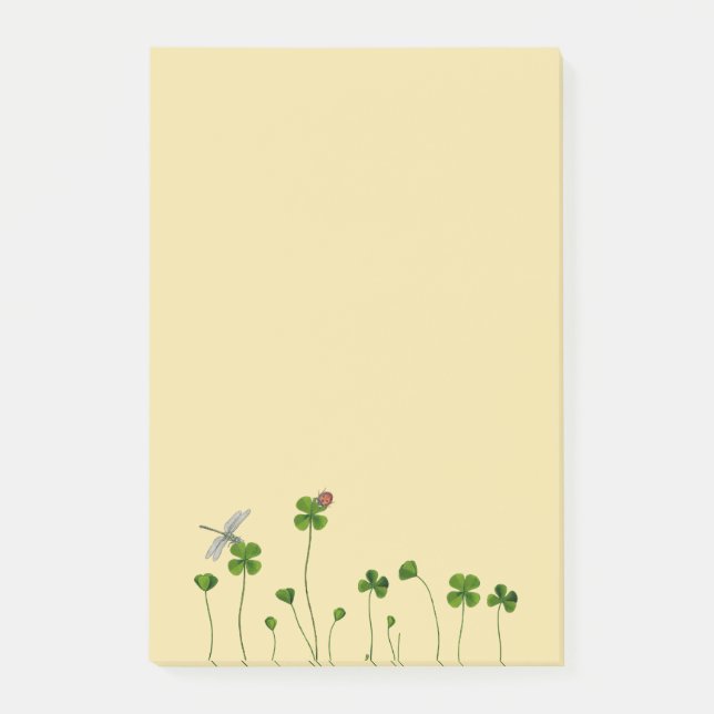 Post-it® Pelouse à quatre feuilles de trèfle, coccinelle et (Devant)