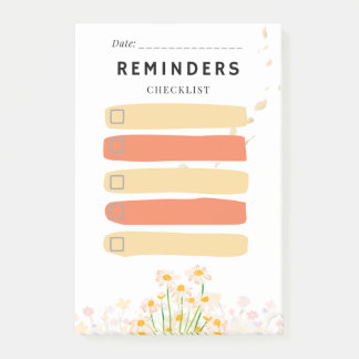 Post-it® Pense-bête RAPPEL Case à cocher Marguerite Jaune