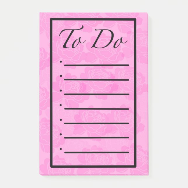 Post-it® Peony To Do List Post it Notes (Devant)