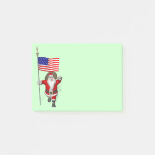 Post-it® Père Noël Avec L'Enseigne Des Etats-Unis