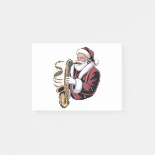 Post-it® Père Noël jouant du saxophone Musicien de Noël Sax