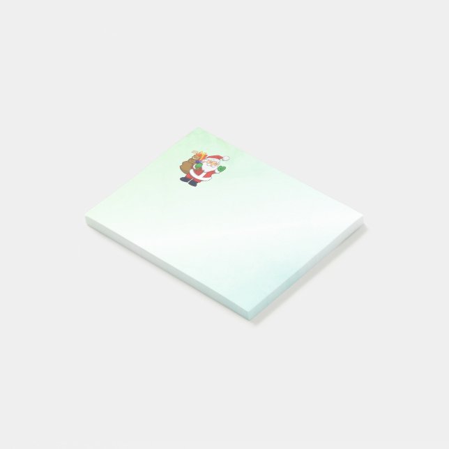 Post-it® Père Noël Verte Avec Jouets (Incliné)