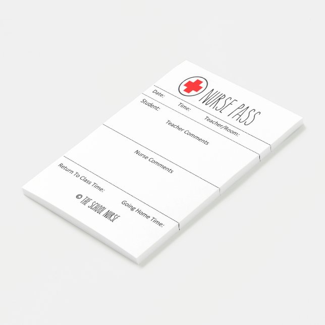 Post-it® Permis d'infirmière pour tout enseignant ou infirm (Incliné)
