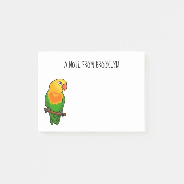 Post-it® Perroquet de caricature mignon lovebird (Devant)