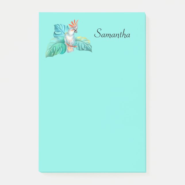 Post-it® Perroquet de Cockatoo tropical Personnalisé 4x6 (Devant)