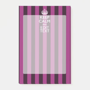 Post-it® Personalisé KEEP CALM et votre texte en rose