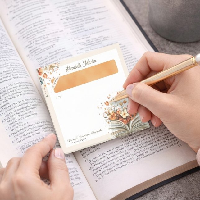 Post-it® Personalized Floral Bible Scripture Christian  (Personalized Floral Bible Scripture Christian Post-it Notes)