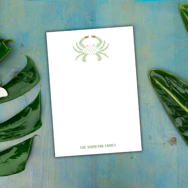 Post-it® Personalized Green Crab, Coastal Sticky Notes (Créateur téléchargé)