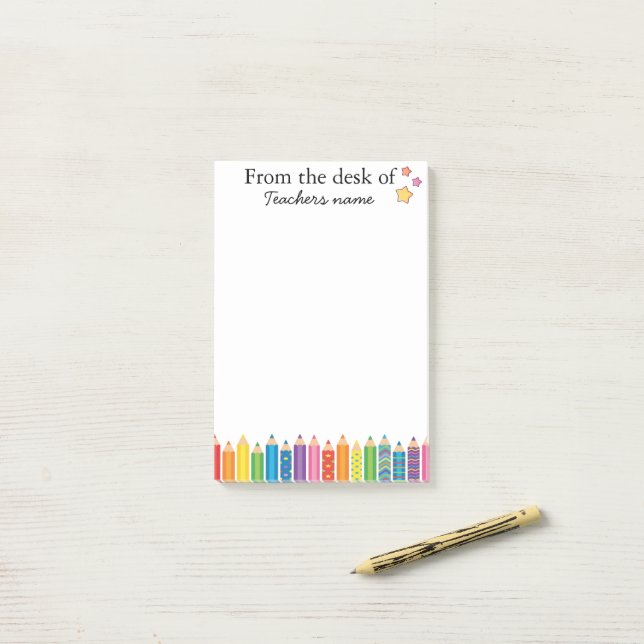 Post-it® Personalized Teacher Notepad From the Desk of (Sur un bureau)