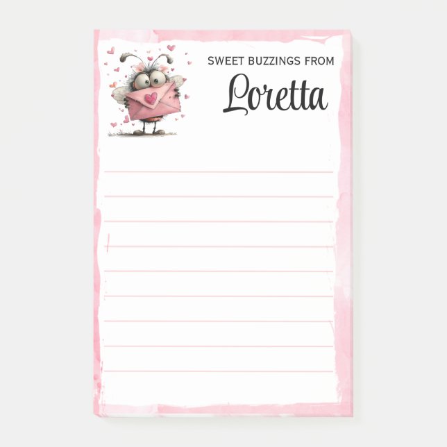 Post-it® Personalized Valentine Bee Notepad (Devant)