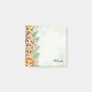 Post-it® Personalized Watercolor Safari Animals Sticky Note