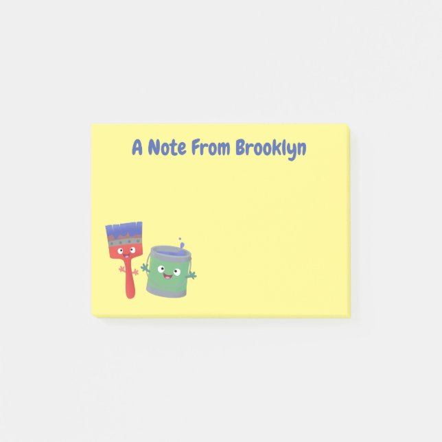 Post-it® Personnages de peinture et de pinceau mignons (Devant)